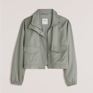 Abercrombie Cropped Drapey Bomber Jacket